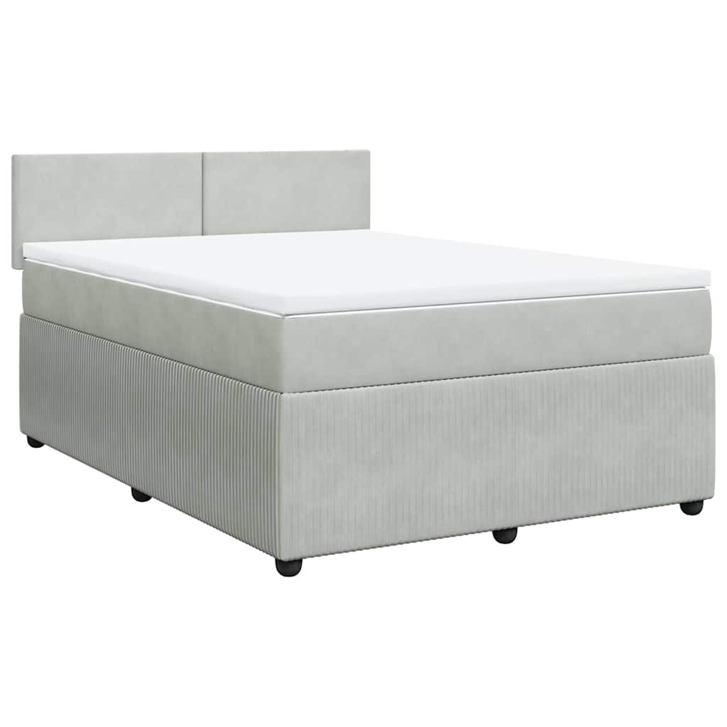Sommier à lattes de lit et matelas Gris clair 160x200cm Velours - XIOS