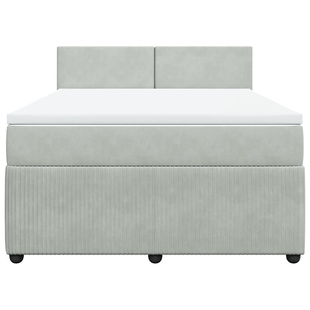 Sommier à lattes de lit et matelas Gris clair 160x200cm Velours - XIOS
