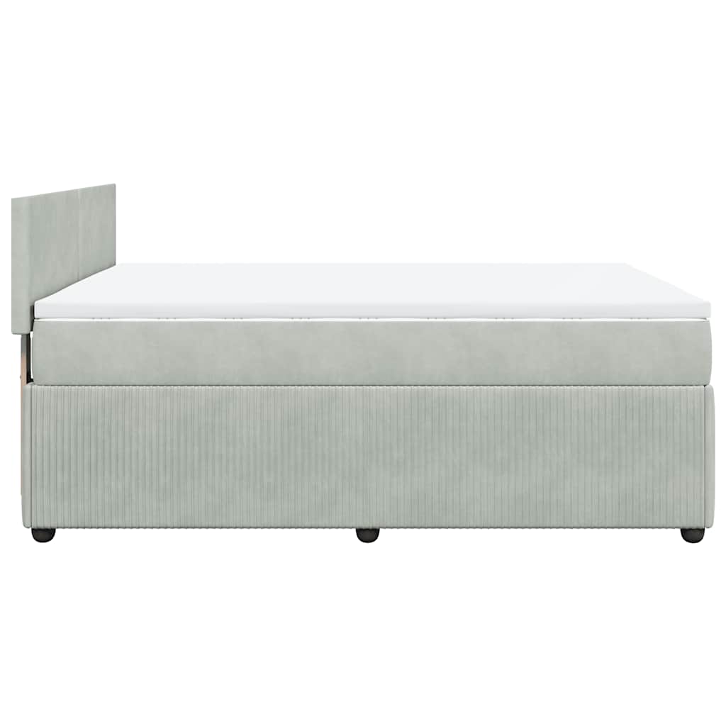 Sommier à lattes de lit et matelas Gris clair 160x200cm Velours - XIOS