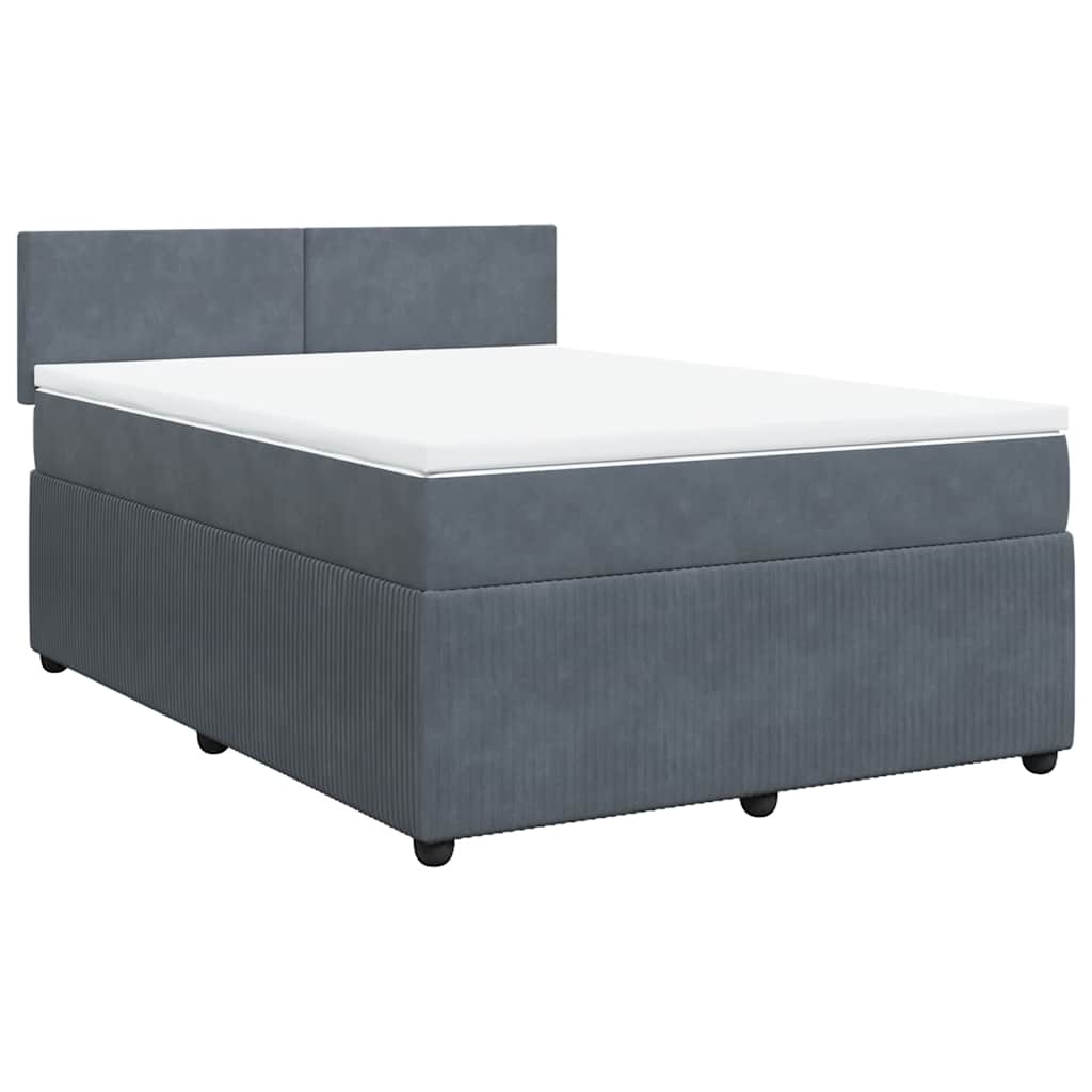 Sommier à lattes de lit et matelas Gris foncé 160x200cm Velours - XIOS
