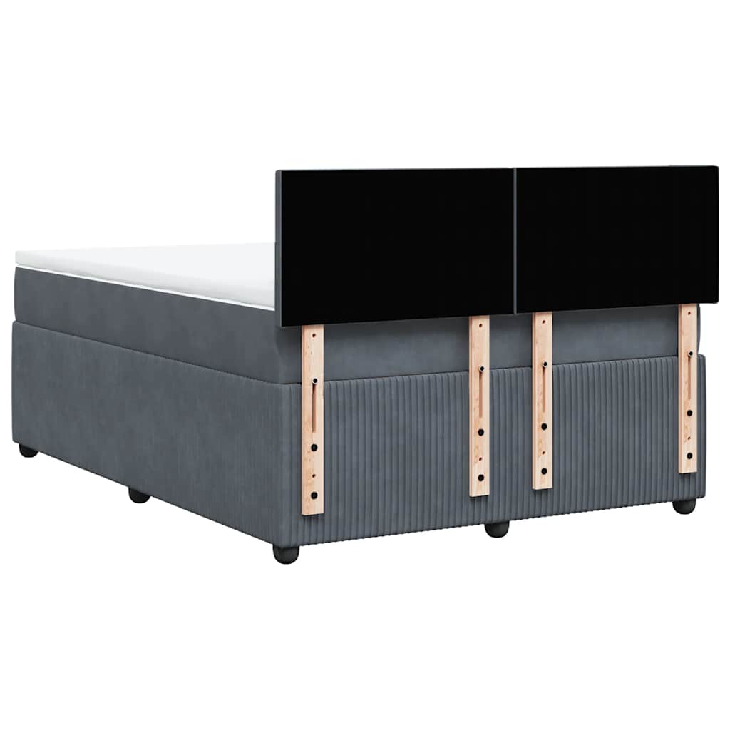 Sommier à lattes de lit et matelas Gris foncé 160x200cm Velours - XIOS