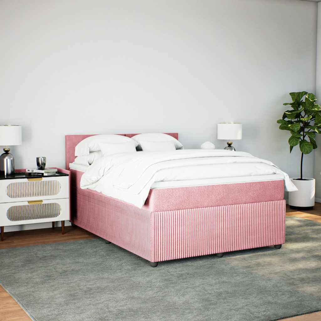 Sommier à lattes de lit avec matelas Rose 160x200 cm Velours - XIOS