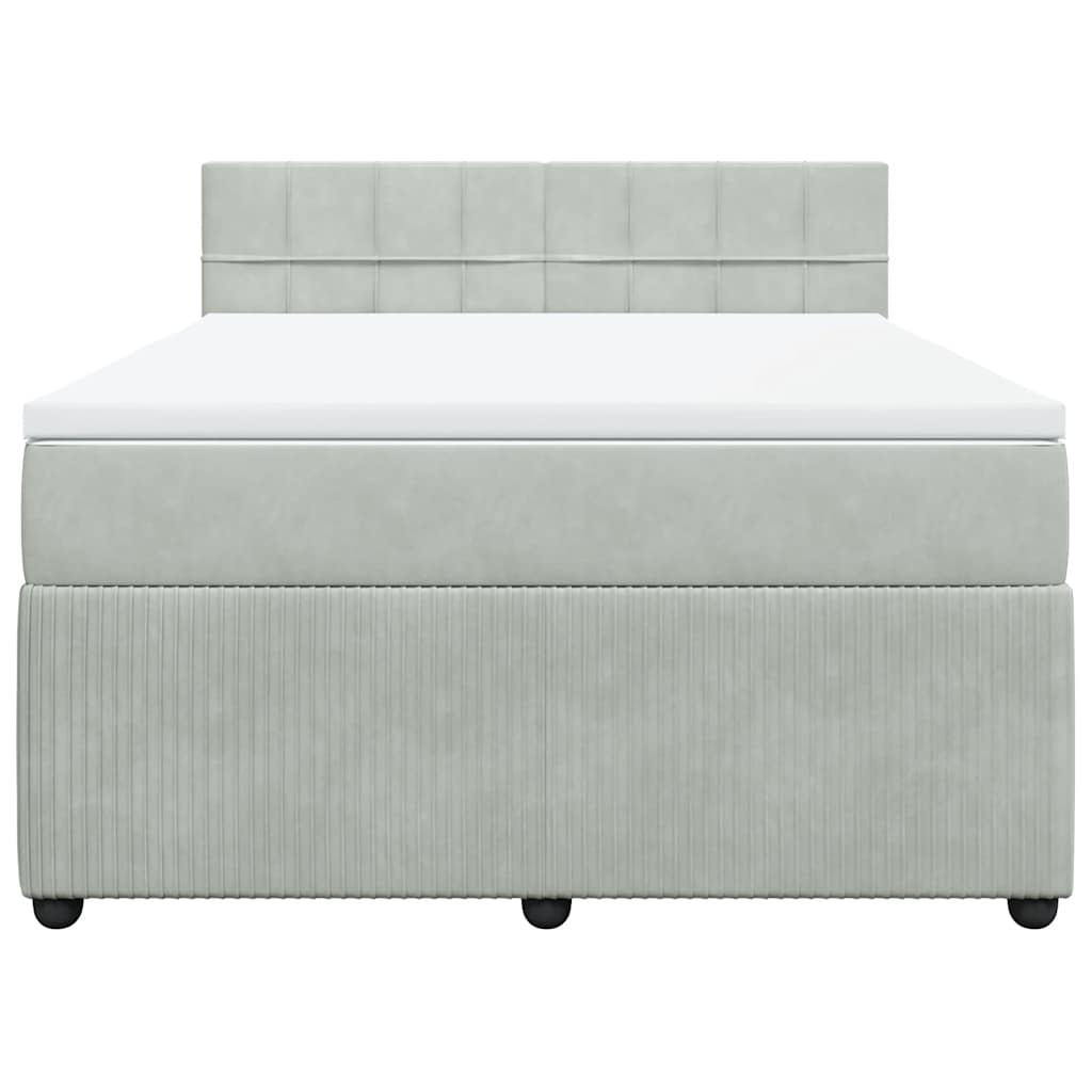 Sommier à lattes de lit et matelas Gris clair 160x200cm Velours - XIOS