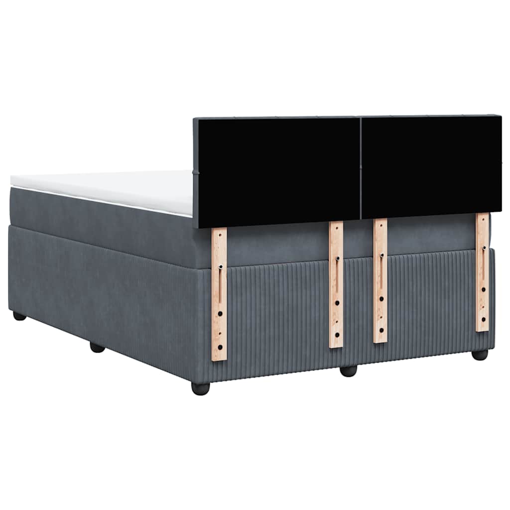 Sommier à lattes de lit et matelas Gris foncé 160x200cm Velours - XIOS