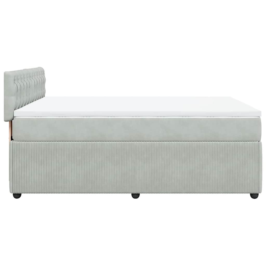 Sommier à lattes de lit et matelas Gris clair 160x200cm Velours - XIOS
