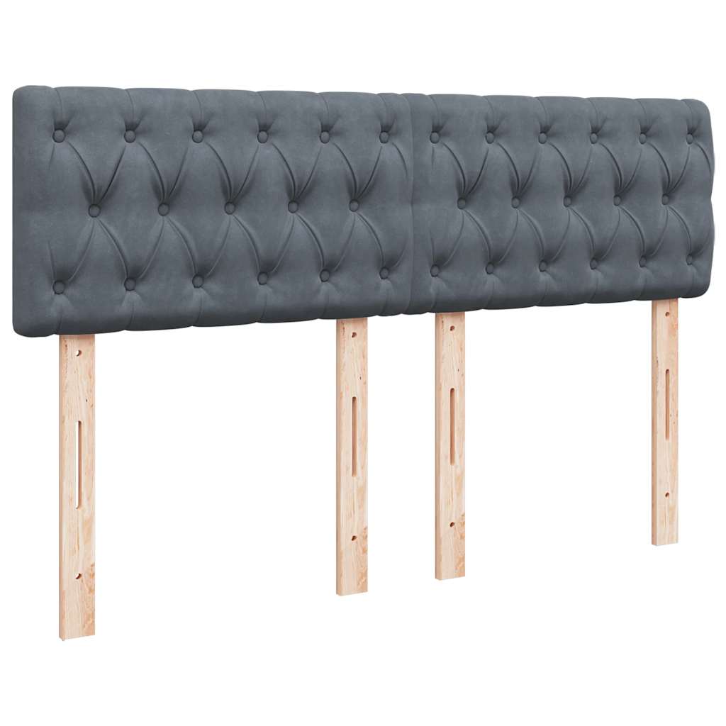 Sommier à lattes de lit et matelas Gris foncé 160x200cm Velours - XIOS