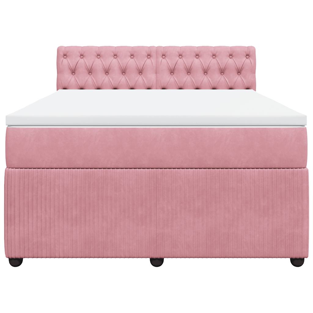 Sommier à lattes de lit avec matelas Rose 160x200 cm Velours