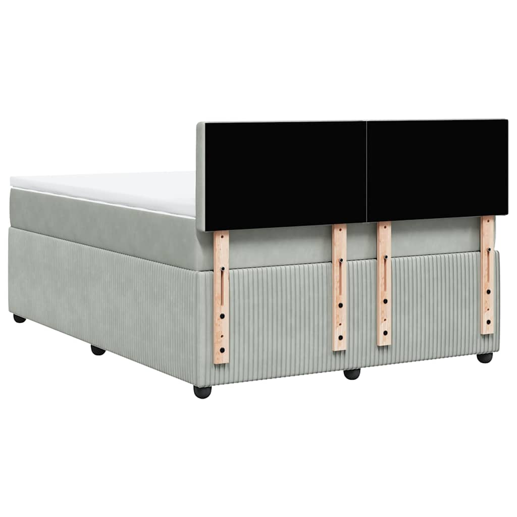 Sommier à lattes de lit et matelas Gris clair 160x200cm Velours - XIOS