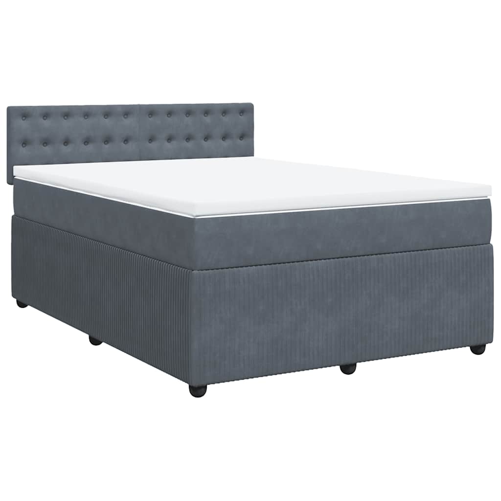 Sommier à lattes de lit et matelas Gris foncé 160x200cm Velours - XIOS