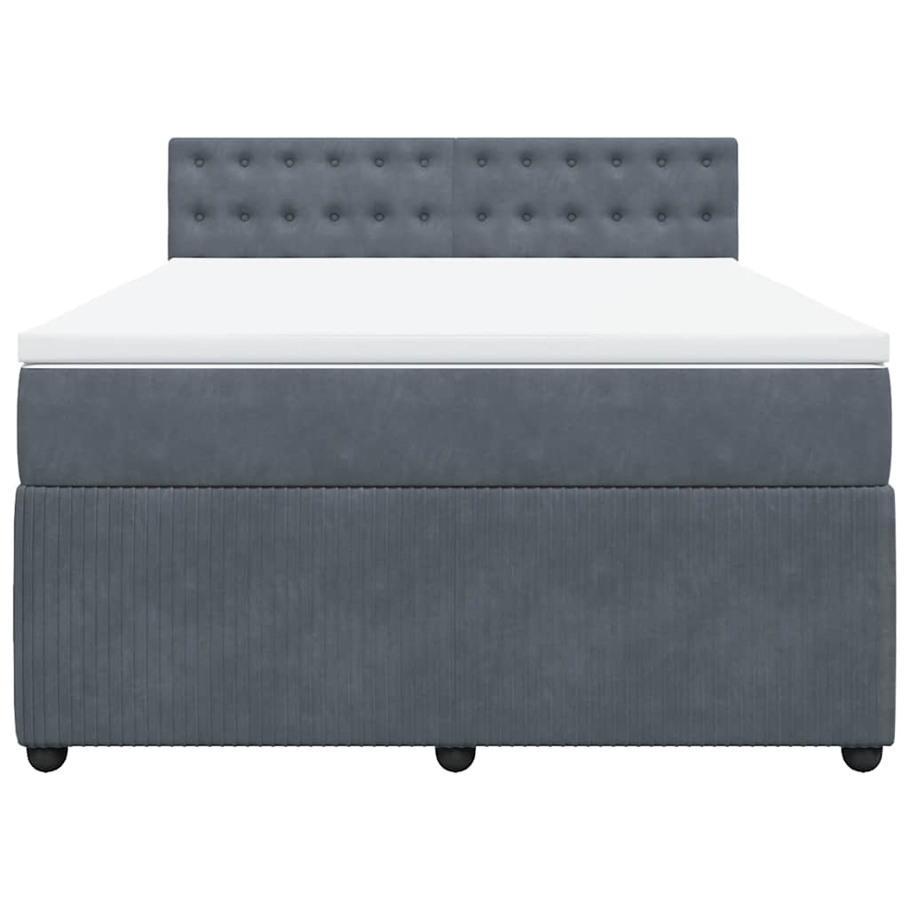 Sommier à lattes de lit et matelas Gris foncé 160x200cm Velours - XIOS