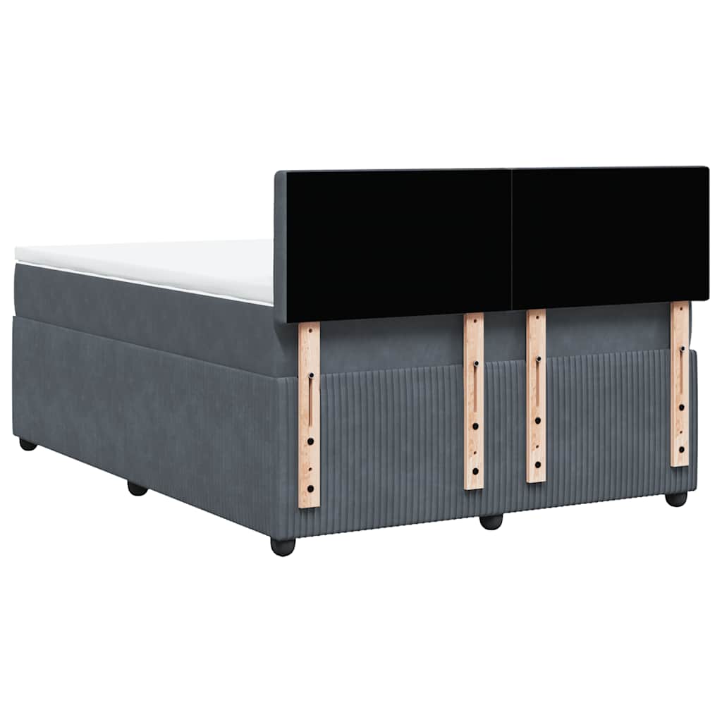 Sommier à lattes de lit et matelas Gris foncé 160x200cm Velours - XIOS