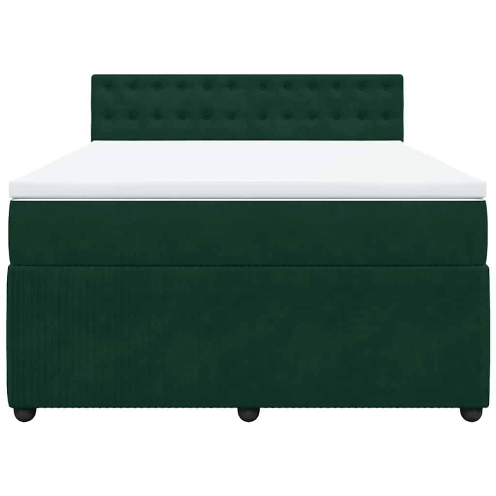 Sommier à lattes de lit et matelas Vert foncé 160x200cm Velours - XIOS