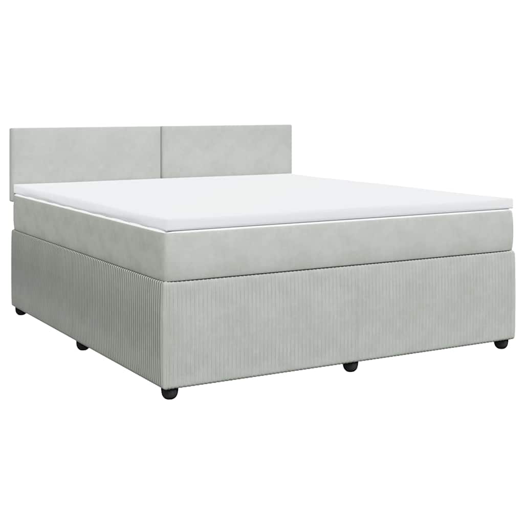 Sommier à lattes de lit et matelas Gris clair 180x200cm Velours - XIOS