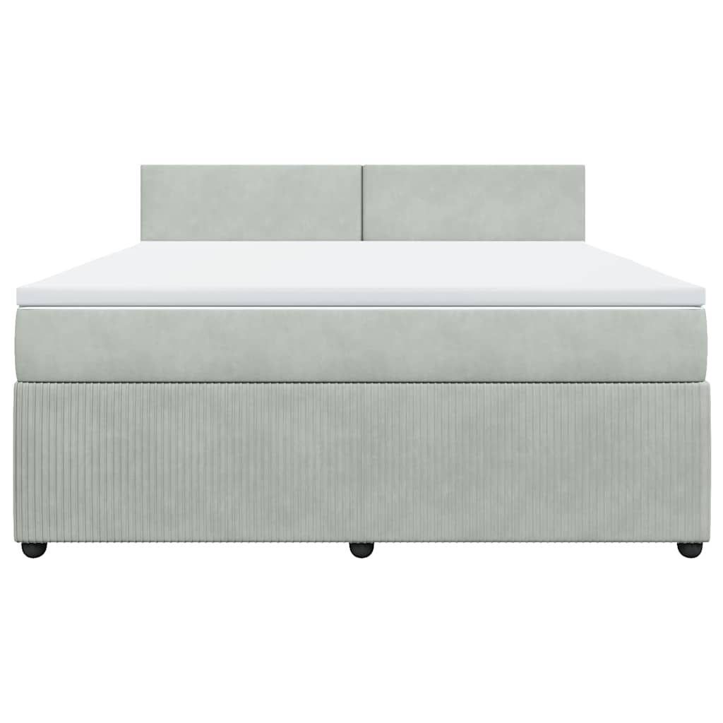 Sommier à lattes de lit et matelas Gris clair 180x200cm Velours - XIOS