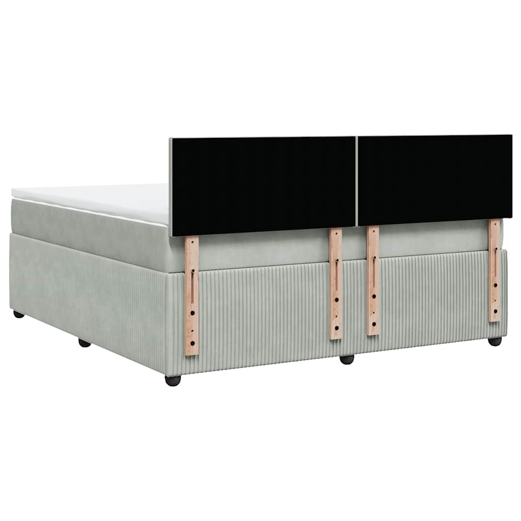 Sommier à lattes de lit et matelas Gris clair 180x200cm Velours - XIOS
