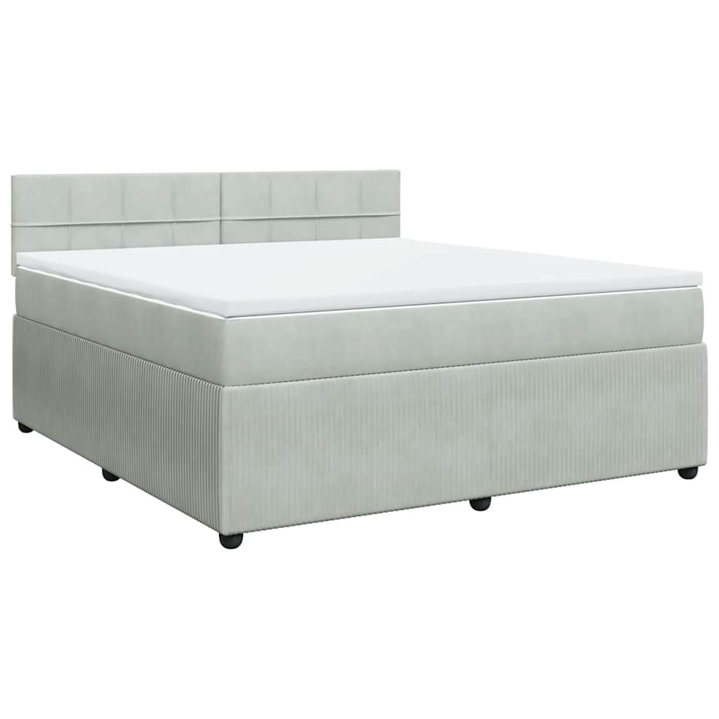 Sommier à lattes de lit et matelas Gris clair 180x200cm Velours - XIOS
