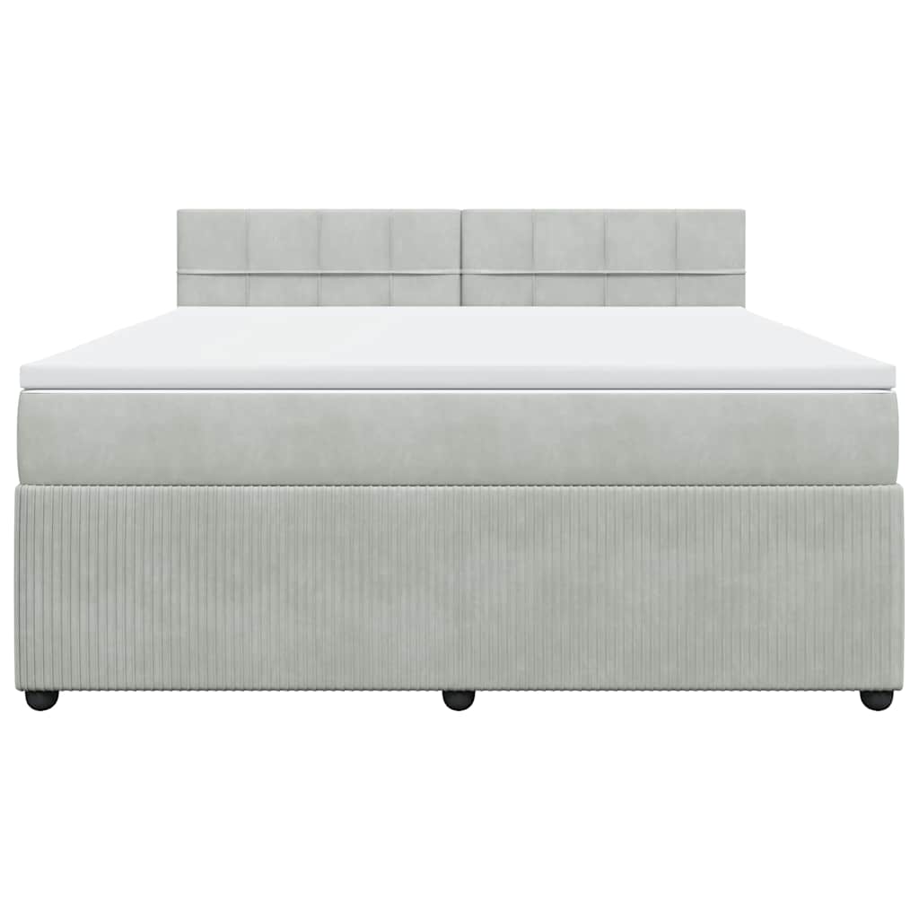 Sommier à lattes de lit et matelas Gris clair 180x200cm Velours - XIOS