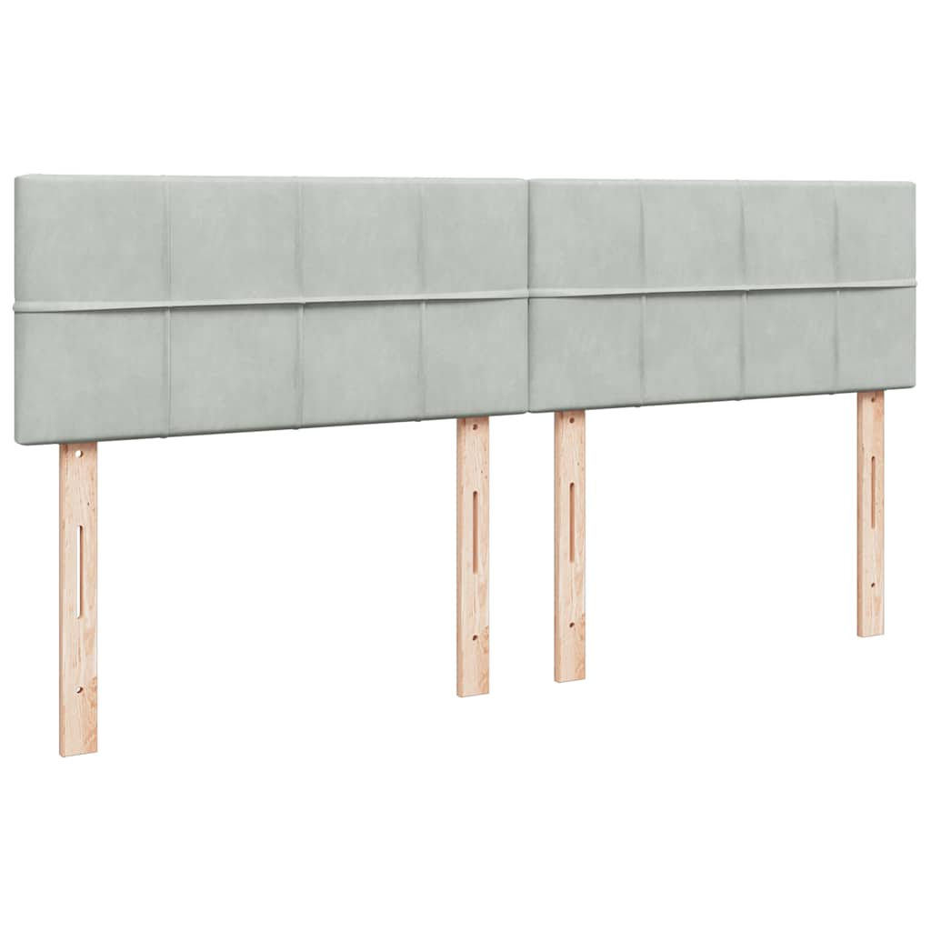 Sommier à lattes de lit et matelas Gris clair 180x200cm Velours - XIOS