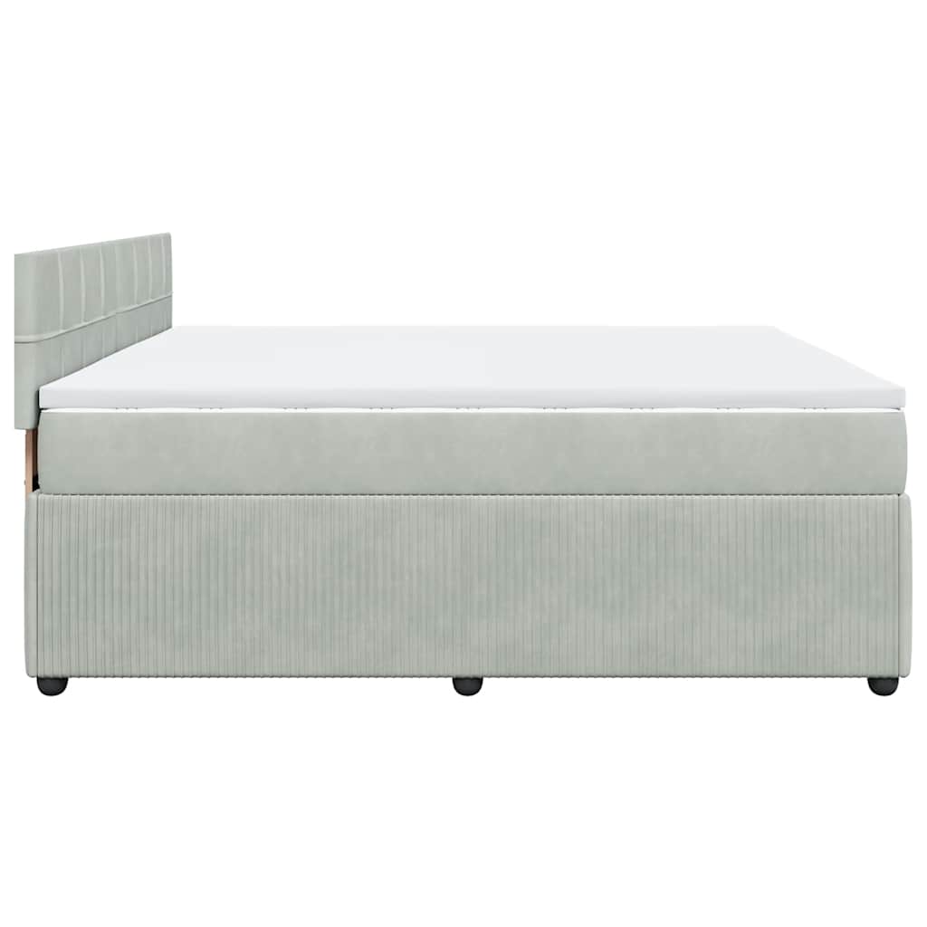 Sommier à lattes de lit et matelas Gris clair 180x200cm Velours - XIOS