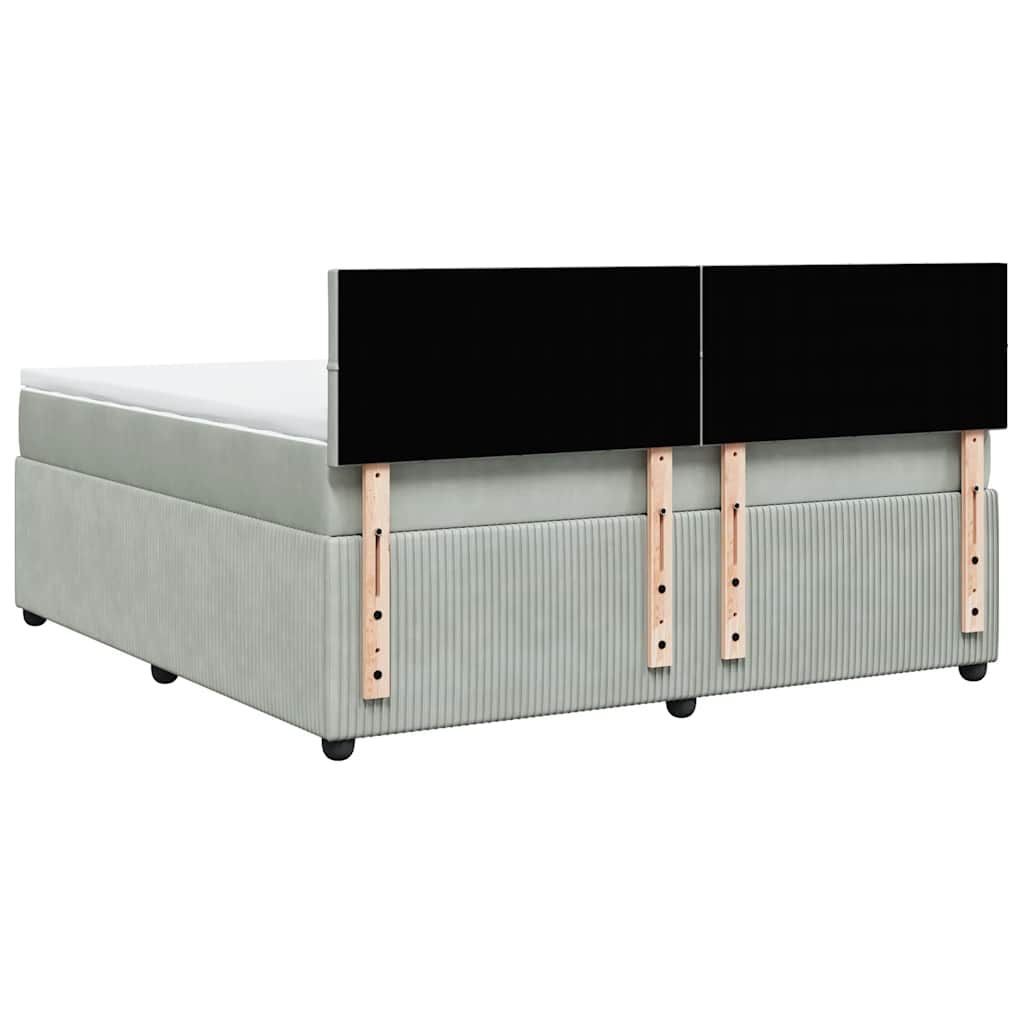 Sommier à lattes de lit et matelas Gris clair 180x200cm Velours - XIOS