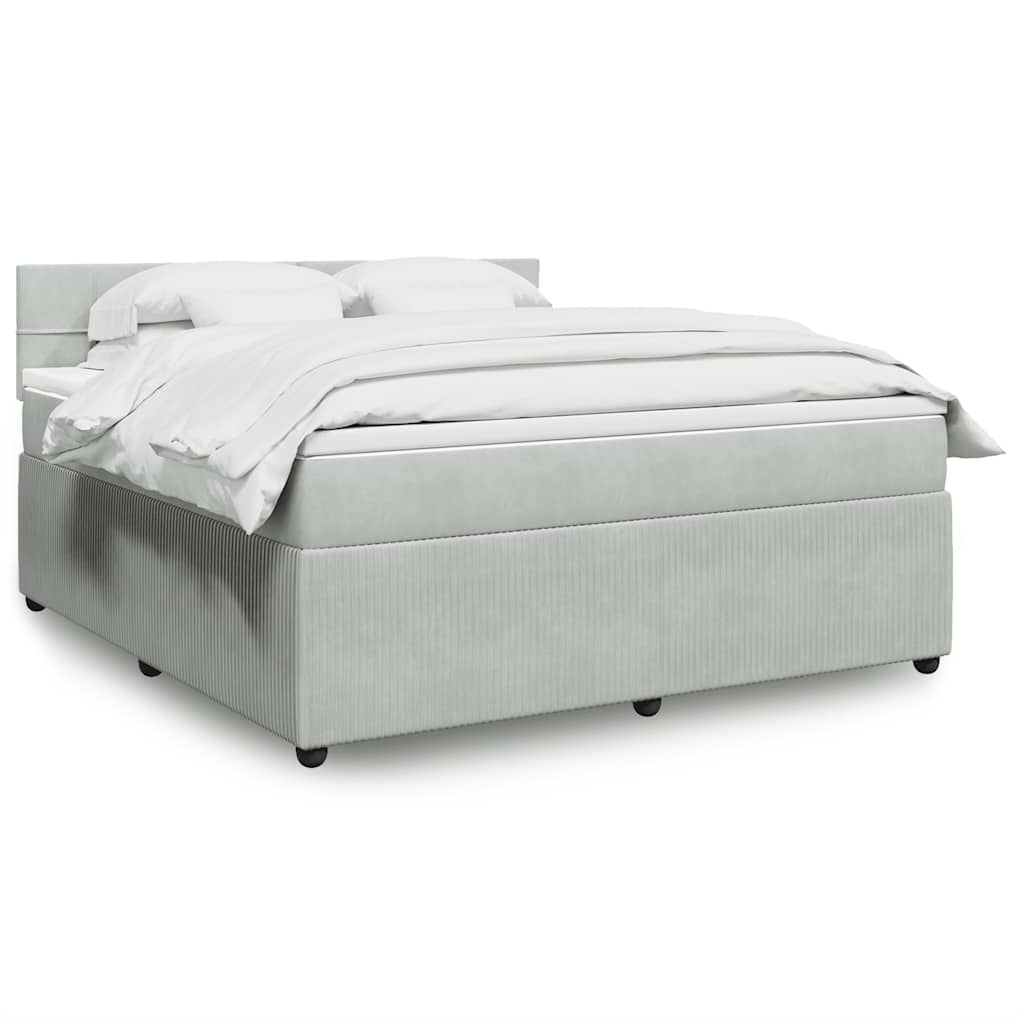 Sommier à lattes de lit et matelas Gris clair 180x200cm Velours - XIOS