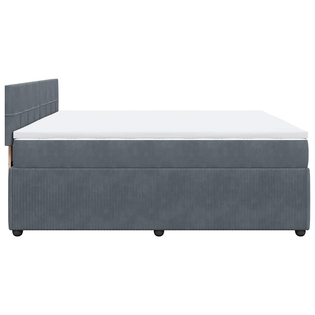 Sommier à lattes de lit et matelas Gris foncé 180x200cm Velours - XIOS
