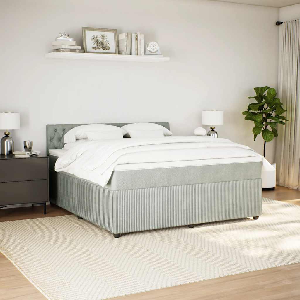 Sommier à lattes de lit et matelas Gris clair 180x200cm Velours - XIOS