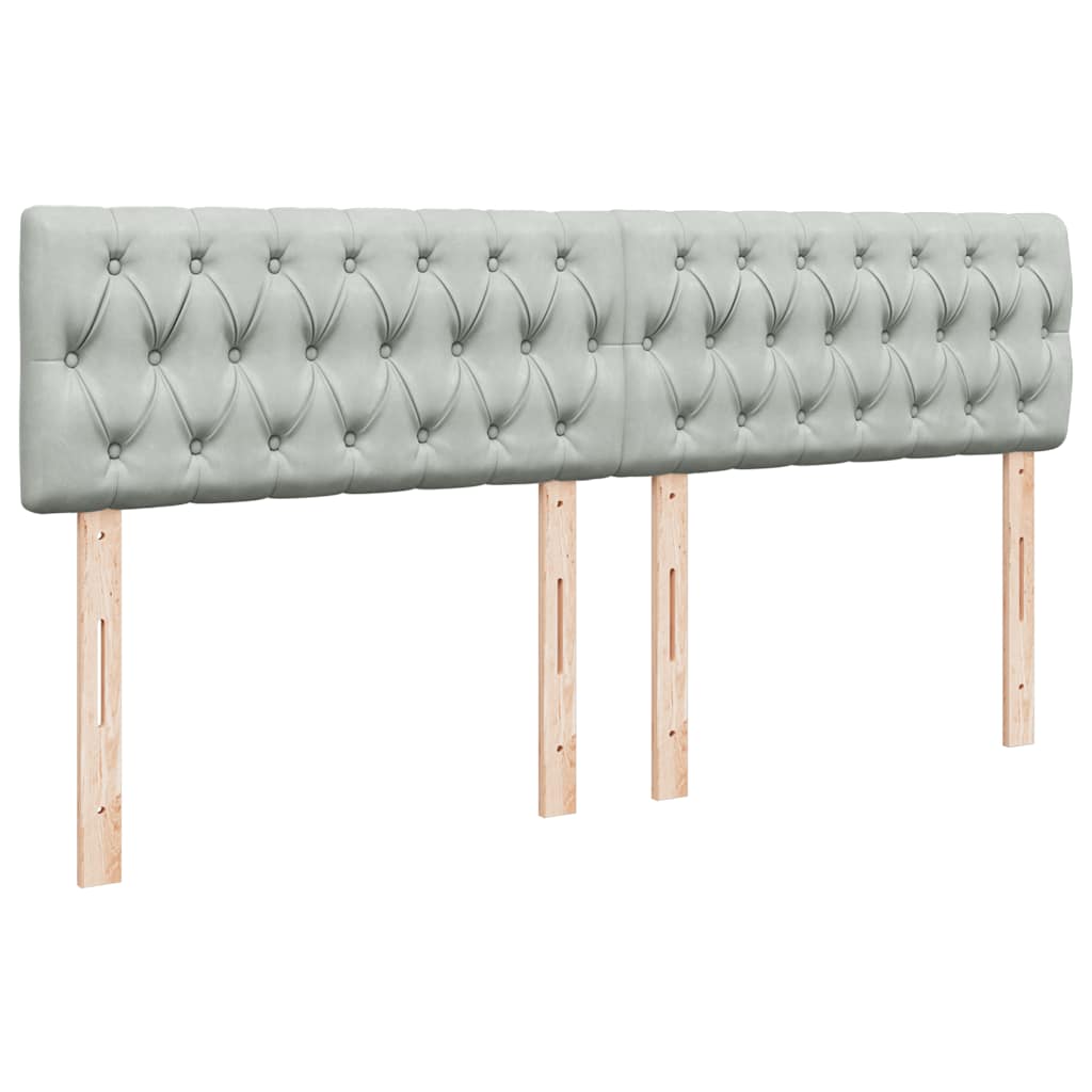 Sommier à lattes de lit et matelas Gris clair 180x200cm Velours - XIOS