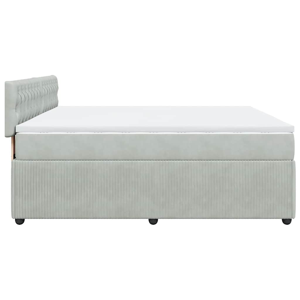 Sommier à lattes de lit et matelas Gris clair 180x200cm Velours - XIOS
