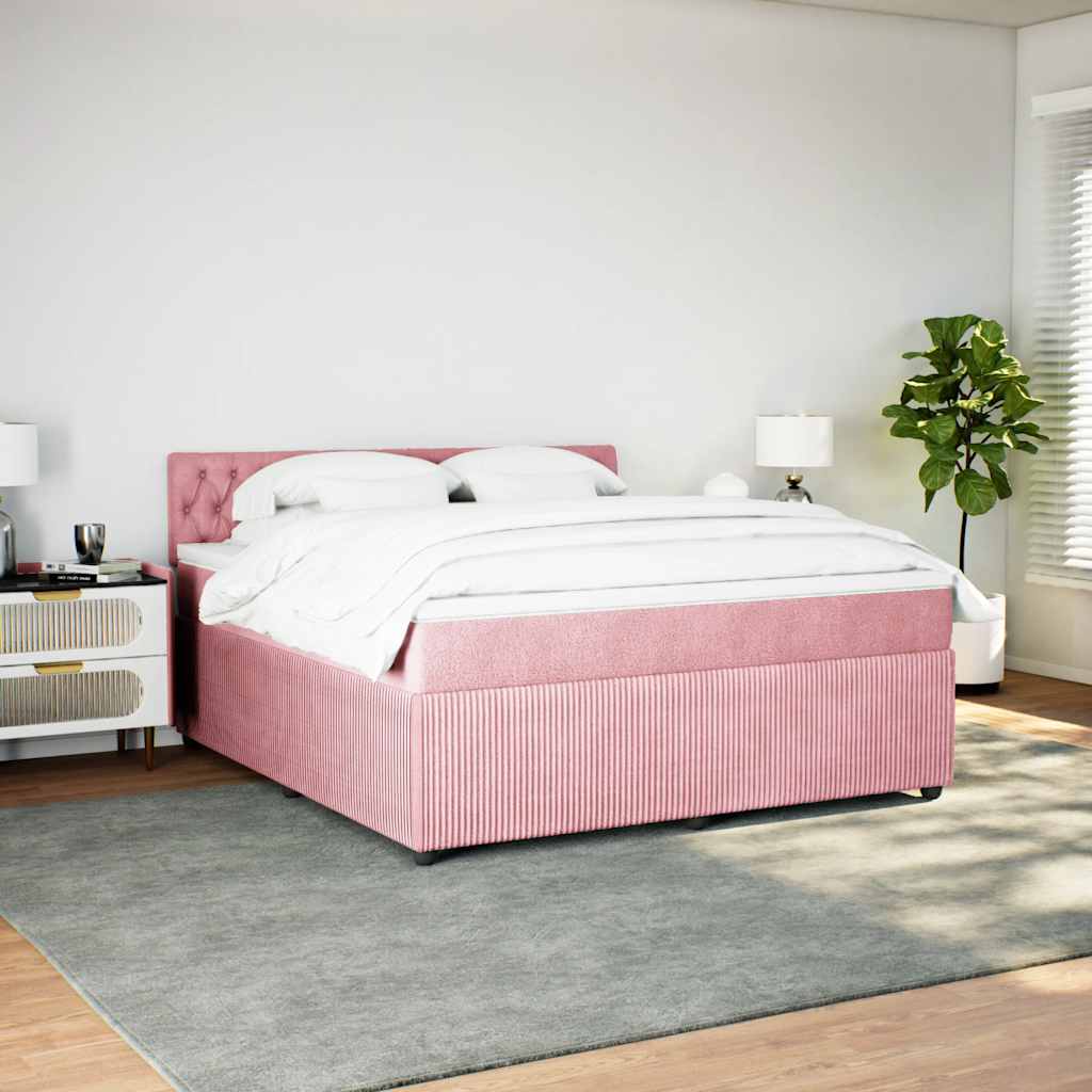 Sommier à lattes de lit avec matelas Rose 180x200 cm Velours - XIOS