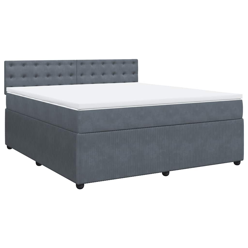 Sommier à lattes de lit et matelas Gris foncé 180x200cm Velours - XIOS