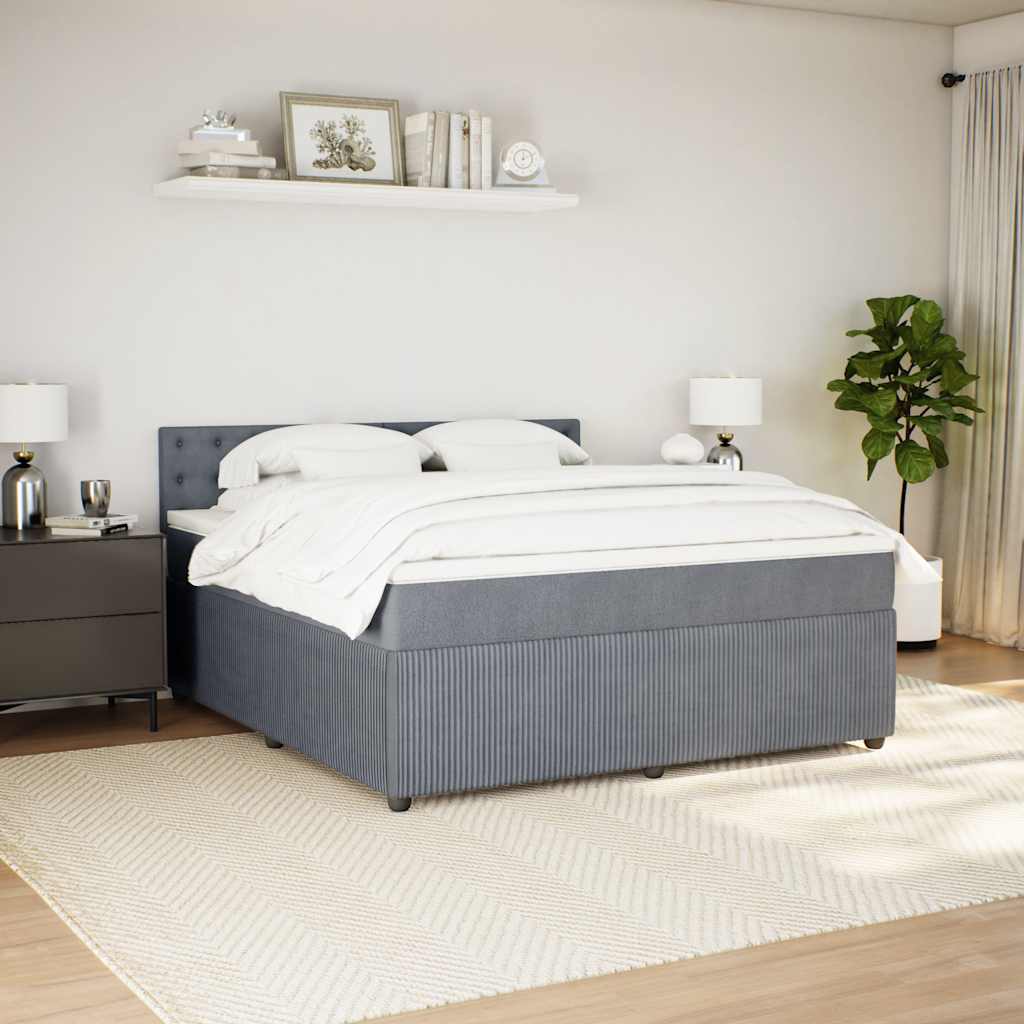 Sommier à lattes de lit et matelas Gris foncé 180x200cm Velours - XIOS