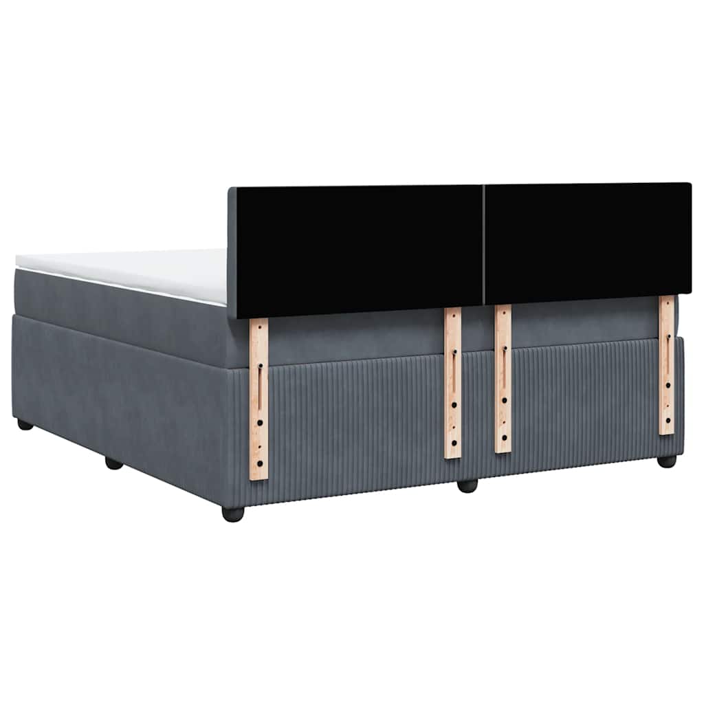 Sommier à lattes de lit et matelas Gris foncé 180x200cm Velours - XIOS