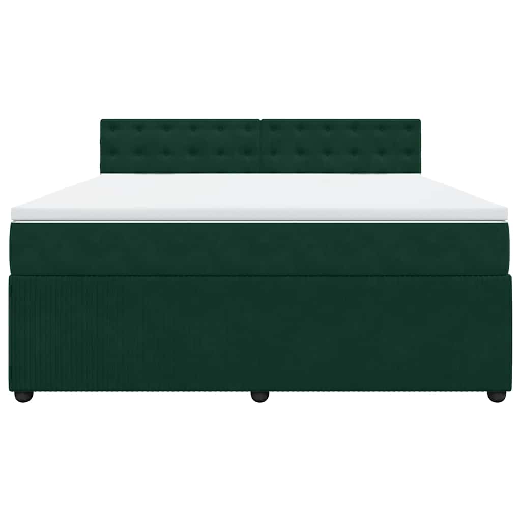 Sommier à lattes de lit et matelas Vert foncé 180x200cm Velours
