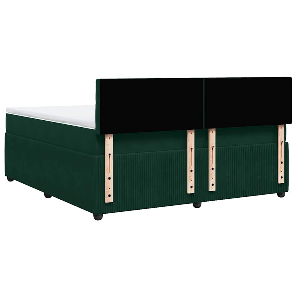 Sommier à lattes de lit et matelas Vert foncé 180x200cm Velours