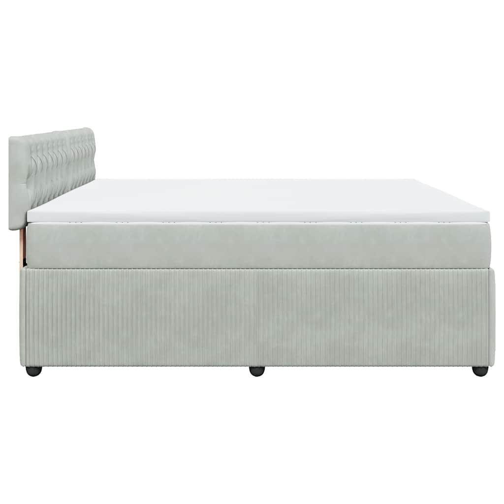 Sommier à lattes de lit et matelas Gris clair 200x200cm Velours - XIOS