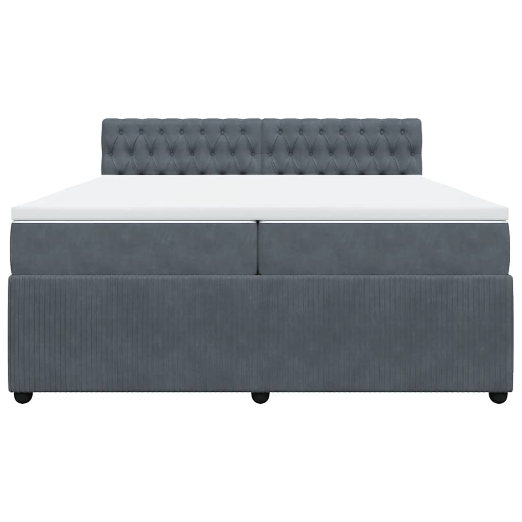 Sommier à lattes de lit et matelas Gris foncé 200x200cm Velours - XIOS
