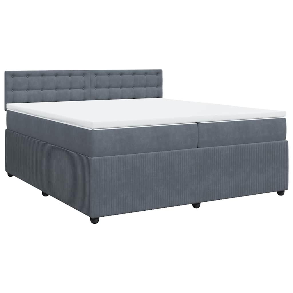 Sommier à lattes de lit et matelas Gris foncé 200x200cm Velours - XIOS