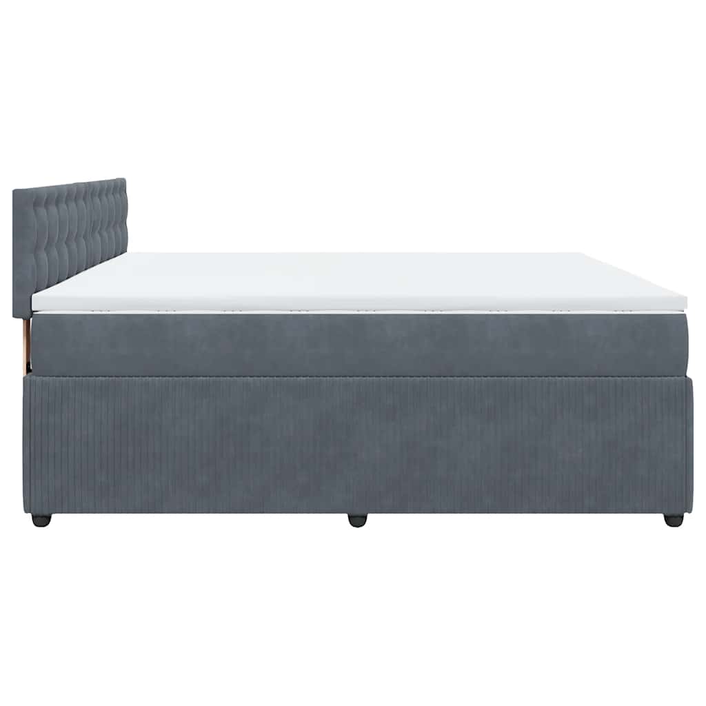 Sommier à lattes de lit et matelas Gris foncé 200x200cm Velours - XIOS