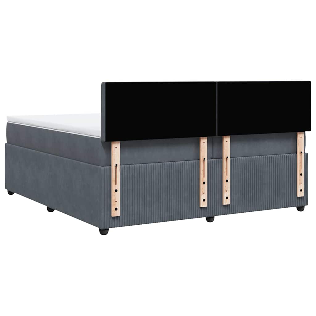Sommier à lattes de lit et matelas Gris foncé 200x200cm Velours - XIOS