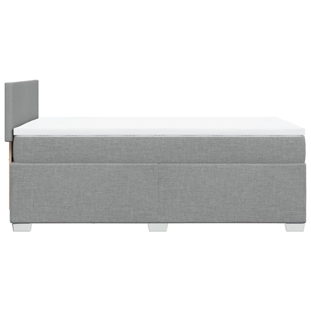 Sommier à lattes de lit avec matelas gris clair 80x200 cm tissu - XIOS