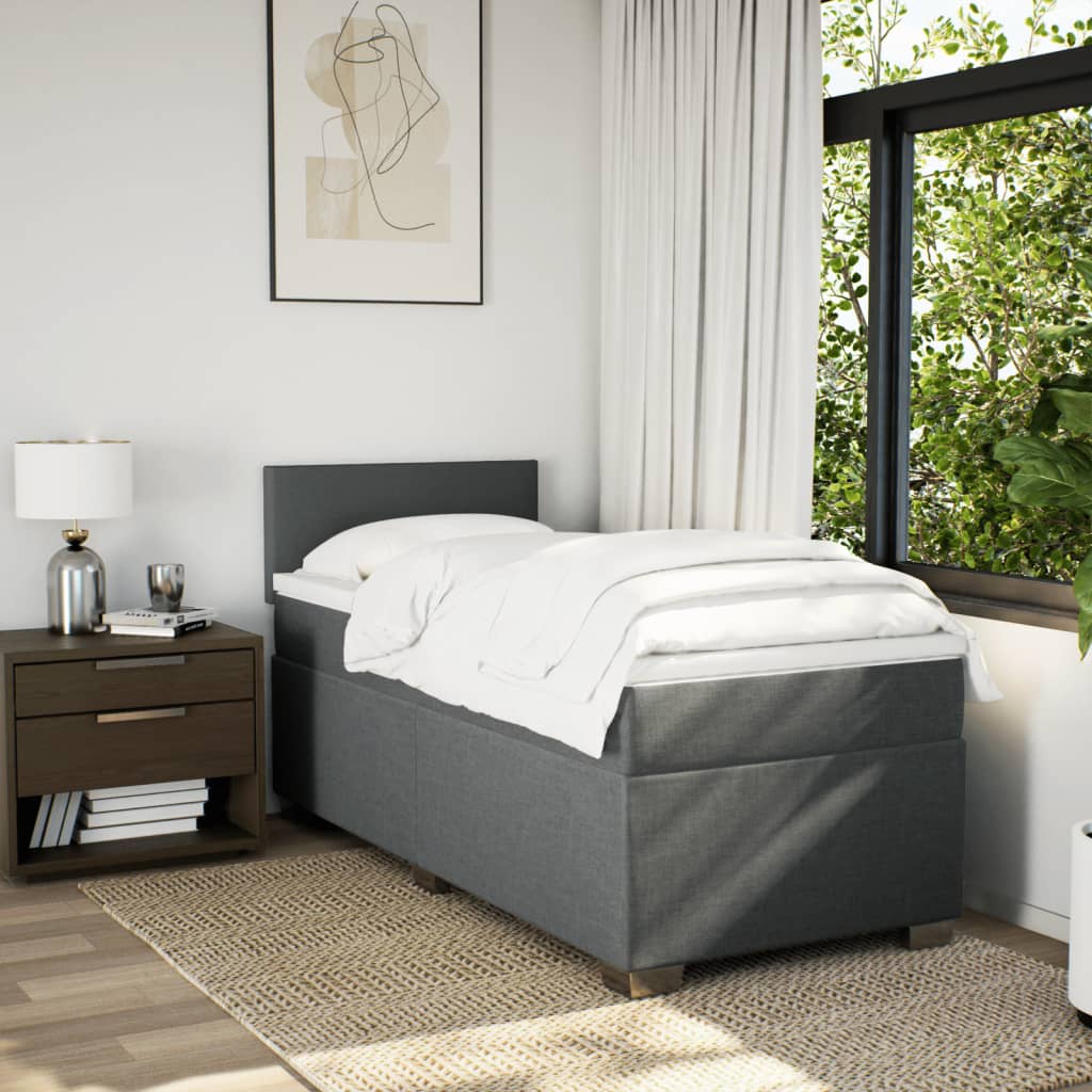 Sommier à lattes de lit avec matelas Gris foncé 80x200 cm Tissu - XIOS