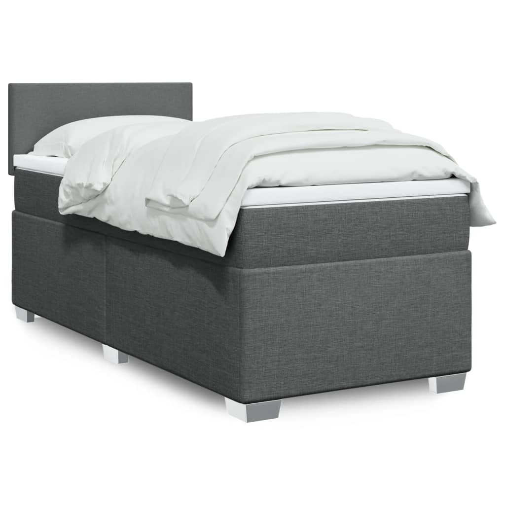 Sommier à lattes de lit avec matelas Gris foncé 80x200 cm Tissu - XIOS