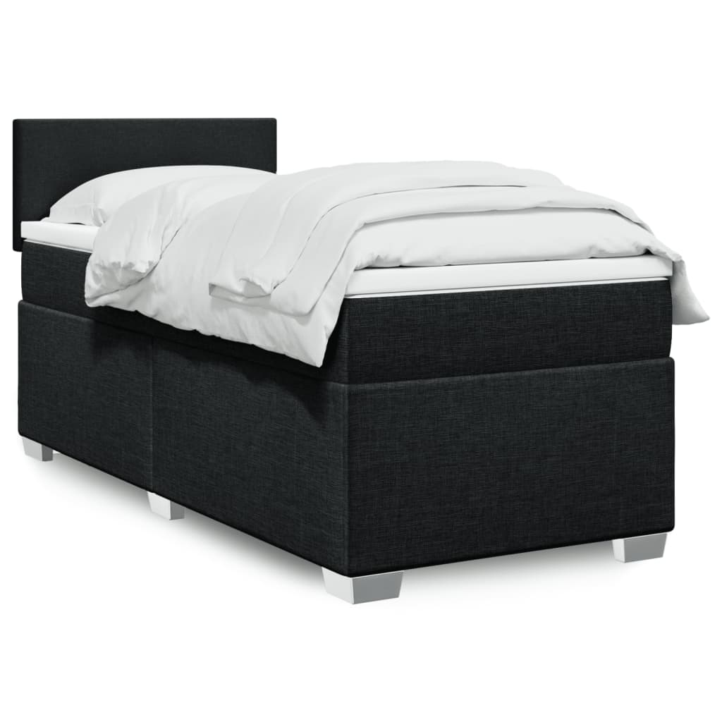 Sommier à lattes de lit et matelas Noir 80x200 cm Tissu - XIOS