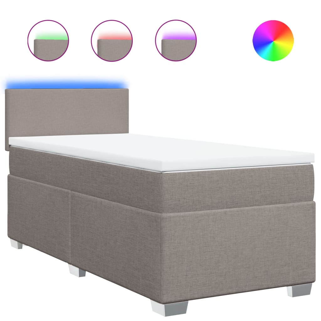 Sommier à lattes de lit avec matelas Taupe 80x200 cm Tissu - XIOS
