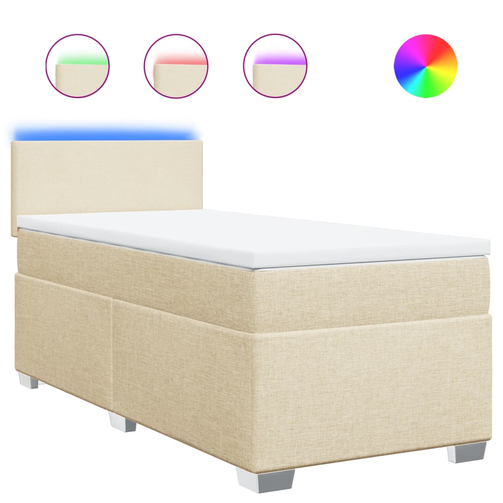 Sommier à lattes de lit avec matelas Crème 80x200 cm Tissu - XIOS