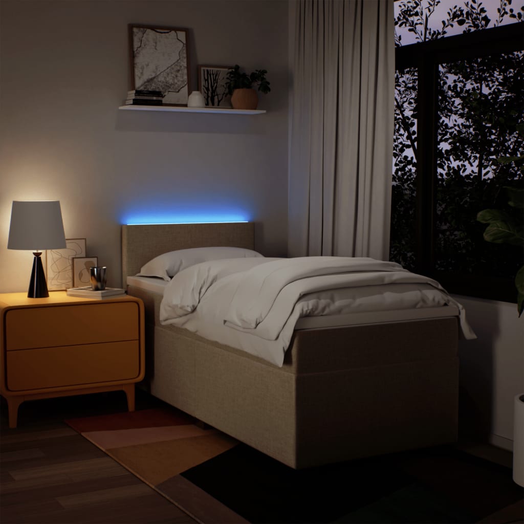 Sommier à lattes de lit avec matelas Crème 80x200 cm Tissu - XIOS