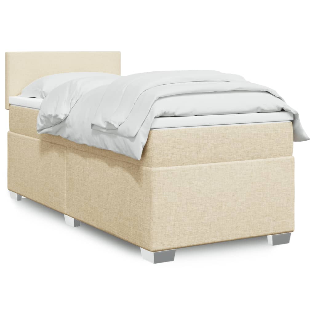 Sommier à lattes de lit avec matelas Crème 80x200 cm Tissu - XIOS