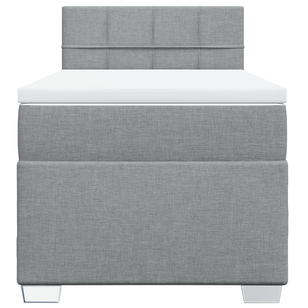 Sommier à lattes de lit avec matelas gris clair 80x200 cm tissu - XIOS