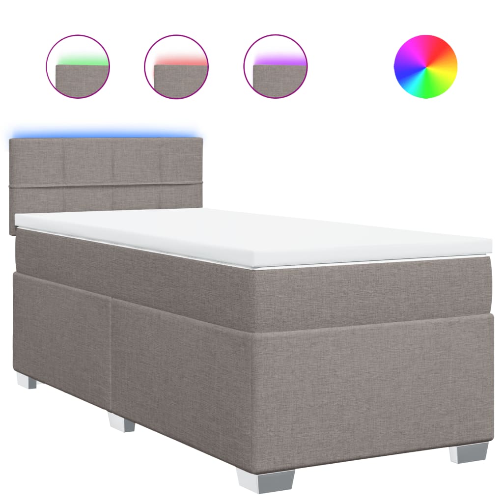 Sommier à lattes de lit avec matelas Taupe 80x200 cm Tissu - XIOS